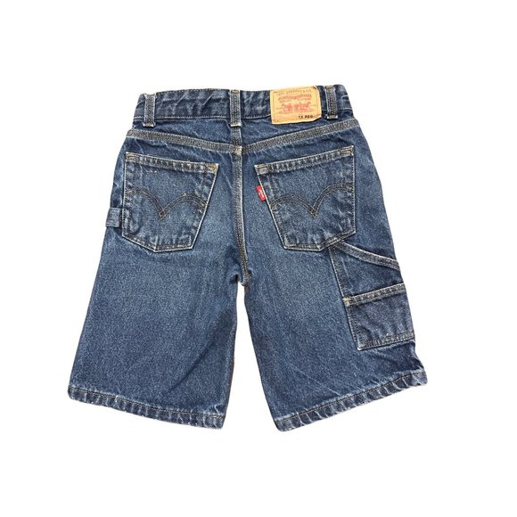 Levi Boy's Cargo Blue Jean Shorts Size 7X Regular - Picture 2 of 3